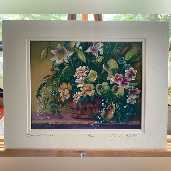 Fanny Bilodeau “Tropical Florals” Vibrant Art Print Signed and Numbered - Picture 1 of 4